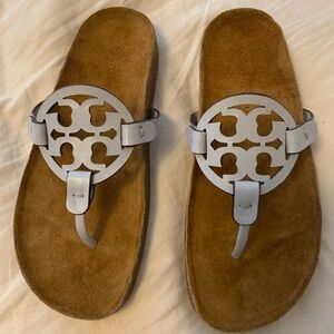 Tory Burch Miller Cloud Crisp Blue Leather/Cork Sandals 83402 NIB sz 6.5